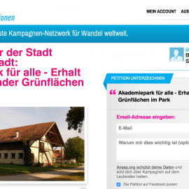Online Petition für den Erhalt des Akademieparkes für alle