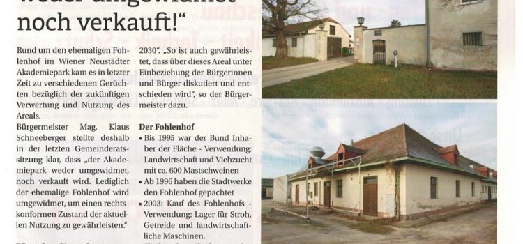 Stellungnahme zum Artikel im Amtsblatt