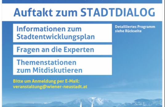 Einladung und Information zum „Auftakt zum Stadtdialog“, Bürgerinnenbeteiligung im Rahmen des Stadtentwicklungsplanes STEP 2030